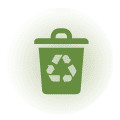 7 containers for Recycling: Humid, Paper,<br />
Plastic, Glass, Oil, Batteries, Medicines